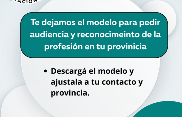 Pedí el reconocimiento en tu provincia: Modelo de cartas para el reconocimiento de la profesión Pedí el reconocimiento en tu provincia: Modelo de cartas para el reconocimiento de la profesión
